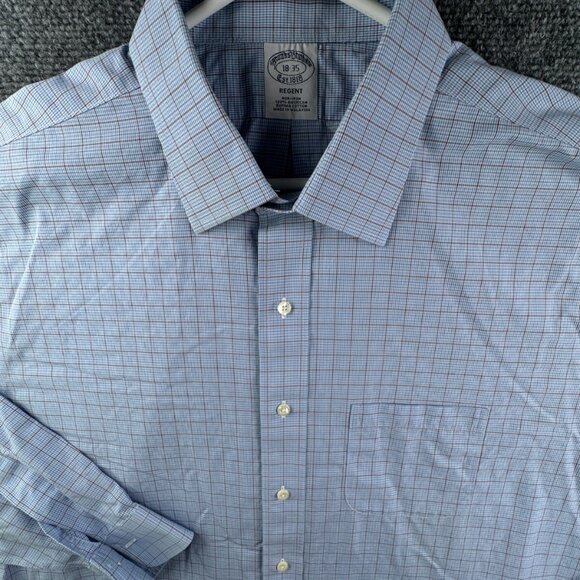 Brooks Brothers Other - Brooks Brothers Long Sleeve Button Up Shirt Cotton Men 18 35 Regent Blue Red